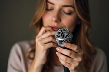 ASMR Sounds Created by Woman Scratching Microphone with Nails