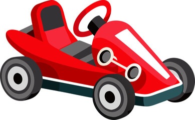 Red go kart isolated on white background. stock illustration 