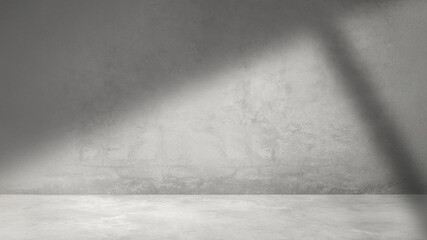 Minimalist Concrete Wall and Floor Texture with Dramatic Light and Shadow for Backgrounds.
