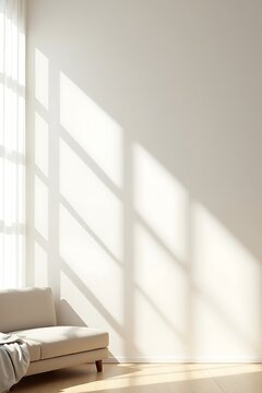Minimalist Interior Corner with a Beige Sofa and Natural Light
