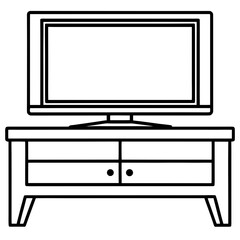 Wall-Mounted TV Stand Front View – Art Vector