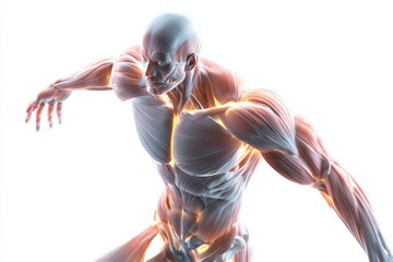 x-default Human Muscular Anatomy: 3D Render of Male Figure