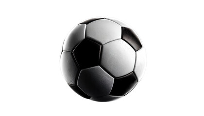 Fototapeta premium Modern Soccer Ball Spinning Mid-Air with Motion Blur Effect, Side View, Transparent PNG