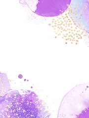 Watercolor colorful wet wash splash on paper birthday or wedding invitation card