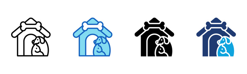 Pet Shelter icon Multi Style Vector Illustration