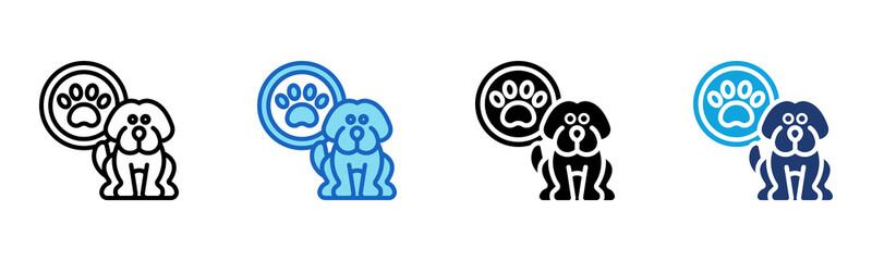 Pawprints icon Multi Style Vector Illustration
