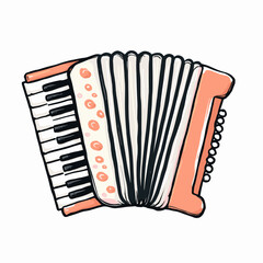 Accordion isolated object on white background
