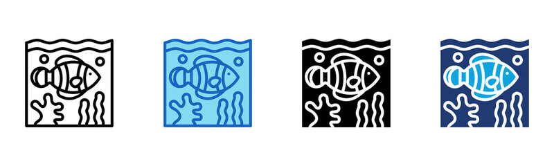 Fish icon Multi Style Vector Illustration
