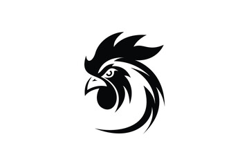 Rooster head logo design. Logo icon vector silhouette illustration