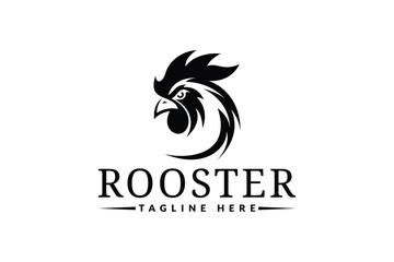 Rooster head logo design. Logo icon vector silhouette illustration © Fahrul