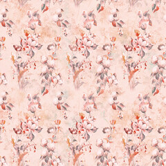 all over design. digital print design. Flower design.all over print.Watercolor iris flowers and abstract illustration. Seamless pattern. Summer, spring design for wallpapers, lights, textiles, texture