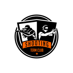 Sporting Clays Target and Shotgun Gun Club Logo Template
