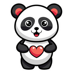 panda with heart