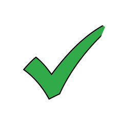 Green Check Mark Symbol Illustration for Confirmation Approval and Verification with Clean Background for Graphic Design Elements