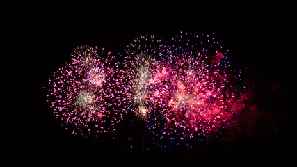 ピンクな夏の花火