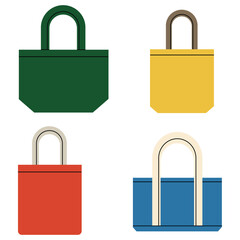 tote bag colorful vector illustration