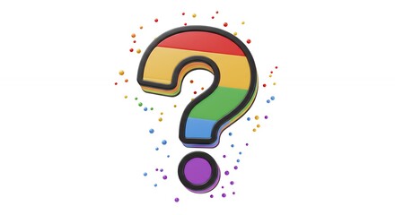 Rainbow question mark graphic