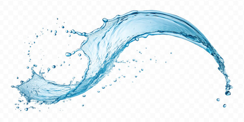 realistic 3d smooth liquid clean water splash in different color and curve  style isolated on transparent  background