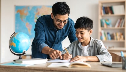 Tutoring Boy Student Homework Help - Education