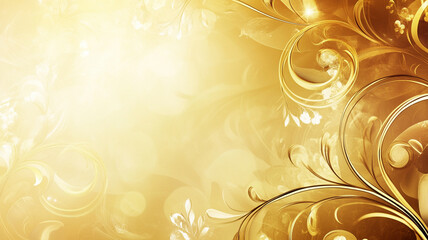 abstract gold background, fantastic golden metal floral patternswallpaper, detailed high definition image