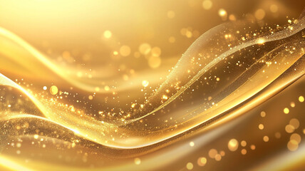 Gleaming golden textiles swirl in a dreamlike dance, exuding a sense of richness and warmth.