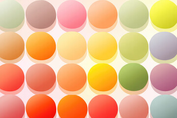 Colorful circle grid pastel gradient abstract pattern soft shadow geometric design modern background cheerful mood minimal style creative art decorative element