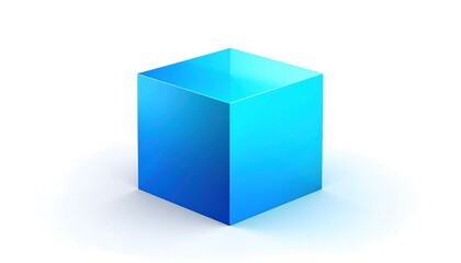 Fototapeta premium Blue cube, glossy