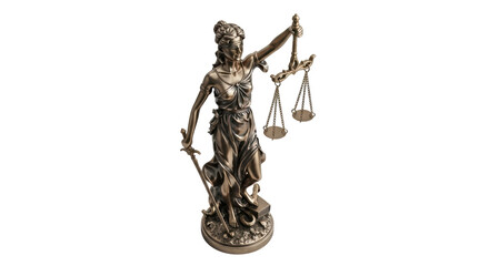 Isolated Lady Justice Statue
