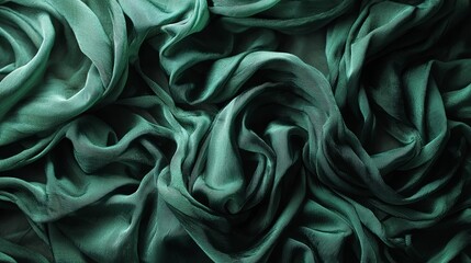 Obraz premium Elegant Green Silk Fabric Texture Background