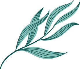 teal leaf branch illustration