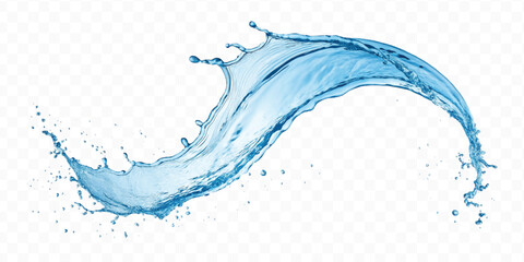 realistic 3d smooth liquid clean water splash in different color and curve  style isolated on transparent  background