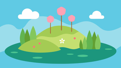 Obraz premium spring landscape with flowers