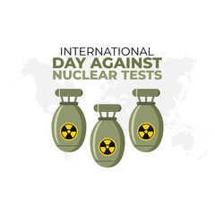 Vector graphic of International Day against Nuclear Tests for International Day against Nuclear Tests celebration.