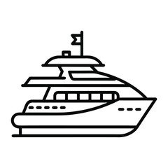 Fototapeta premium Yacht Outline Vector – Minimalist Boat Illustration