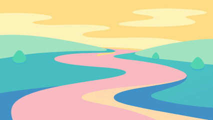 Fototapeta premium landscape with rainbow