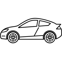 Obraz premium Minimalist Electric Car Icon – Clean Line Art Vector Design for Eco-Friendly Projects