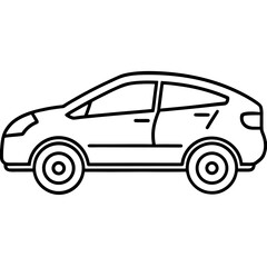 Minimalist Electric Car Icon – Clean Line Art Vector Design for Eco-Friendly Projects