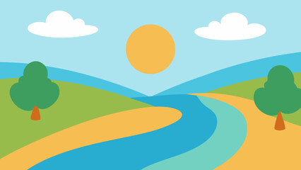 Obraz premium summer landscape with trees