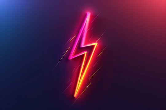 Minimal glowing lightning bolt icon centered on dark gradient background, modern energy symbol, clean mockup style. - Powered by Adobe