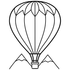 Floating Balloon Above Outlined Peaks