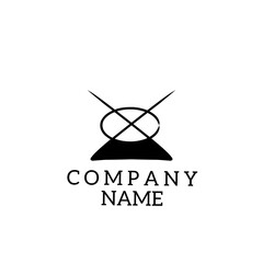 Black line vector logo for company or business. cross lines resembling the letter x and black color below. Element vector