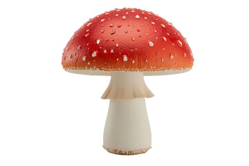 Obraz premium Red mushroom, isolated, studio, white background, digital art, illustration, fantasy