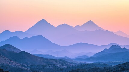 Naklejka premium Mountains during sunset. Beautiful natural landscape in the summer time