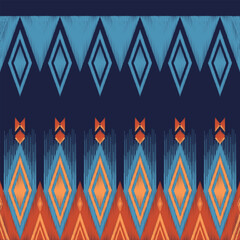 vintage embroidery ikat ethnic batik boho aztec tribal ancient pattern seamless background for fashion fabric and textile,2d illustration