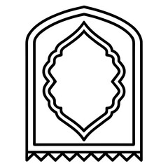 Islamic Prayer Rug Line Art Design