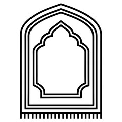 Islamic Prayer Rug Line Art Design