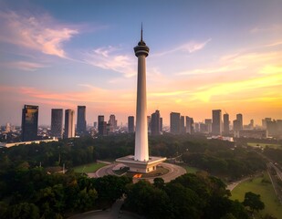 Obraz premium berlin skyline at sunset