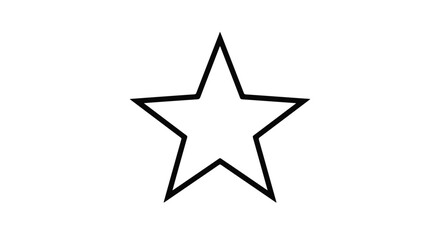 Star shape outline drawing on plain white background for various design use cases