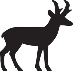 Fototapeta premium Majestic pronghorn antelope in a natural landscape vector illustration