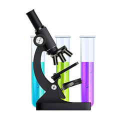 microscope and test tubes
